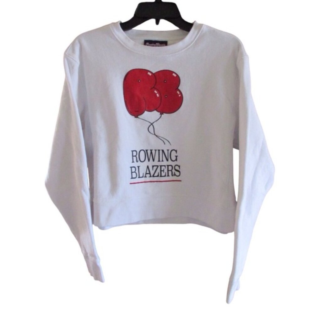 Rowing Blazers Balloon Logo Crop Sweatshirt White XL - Picture 3 of 10